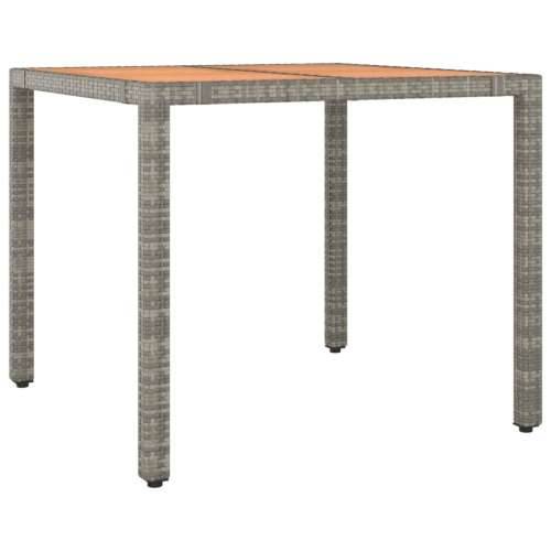 3-dijelni bistro set od poliratana s jastucima sivi - 90 x 90 x 75 cm Bez naslona za noge 2 Cijena