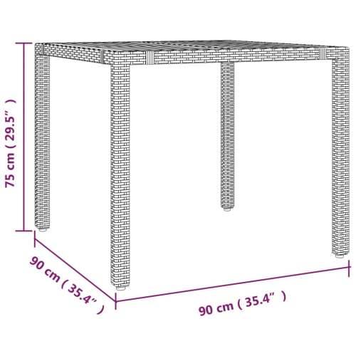 3-dijelni bistro set od poliratana s jastucima sivi - 90 x 90 x 75 cm Bez naslona za noge 2 Cijena