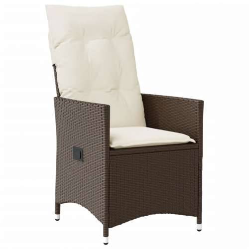 Vrtna garnitura - 5-dijelni vrtni blagovaonski set s jastucima poliratan smeđi - 90 x 90 x 75 cm bez podignute noge 4 Cijena