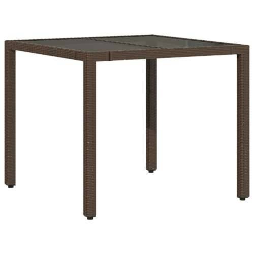 Vrtna garnitura - 5-dijelni vrtni blagovaonski set s jastucima poliratan smeđi - 90 x 90 x 75 cm bez podignute noge 4 Cijena