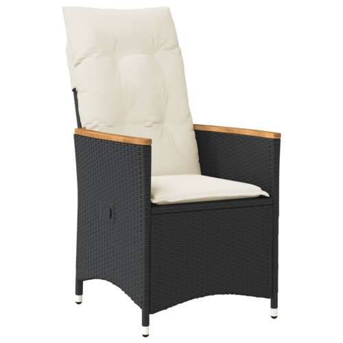 3-dijelni bistro set s jastucima crni od poliratana - 90 x 90 x 75 cm pe rattan 2 Cijena