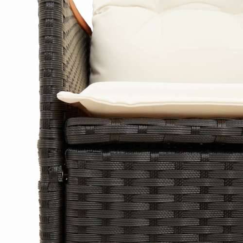 3-dijelni bistro set s jastucima crni od poliratana - 90 x 90 x 75 cm pe rattan 2 Cijena