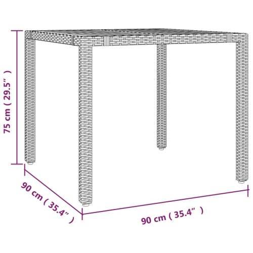 3-dijelni bistro set s jastucima crni od poliratana - 90 x 90 x 75 cm pe rattan 2 Cijena