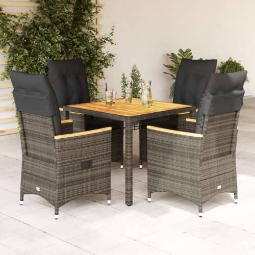 Vrtna garnitura - 5-dijelni vrtni blagovaonski set sivi od poliratana - 90 x 90 x 75 cm pe rattan 4 Cijena