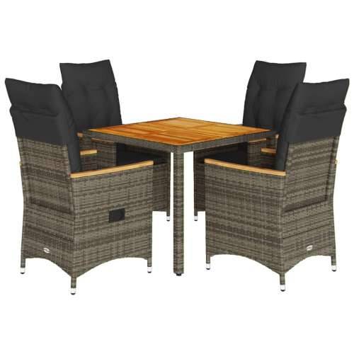 Vrtna garnitura - 5-dijelni vrtni blagovaonski set sivi od poliratana - 90 x 90 x 75 cm pe rattan 4 Cijena