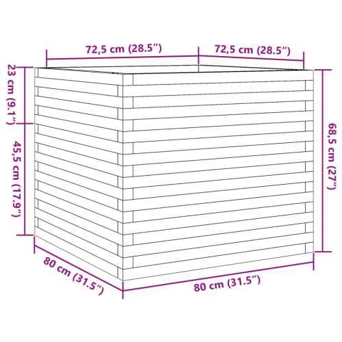 Vrtna sadilica 80x80x68,5 cm od masivne borovine - Prirodna boja bora 80 x 80 x 68.5 cm 1 Cijena