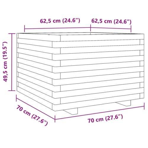 Vrtna sadilica 70x70x49,5 cm od impregnirane borovine - Prirodno impregnirano 70 x 70 x 49.5 cm 1 Cijena
