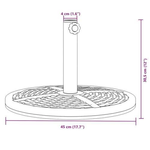 Baza suncobrana za stupove Ø 38/48 mm 12 kg okrugla - 1 12 kg bez kotača Cijena
