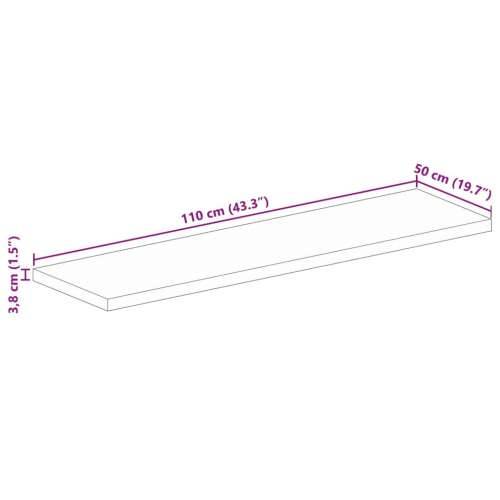Stolna ploča 110x50x3,8 cm pravokutna od masivnog drva manga - Drvo manga (završna obrada od hrastovine) 110 x 50 cm 1 38 mm Cijena