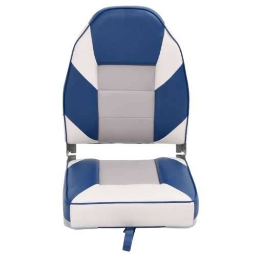 Sjedalo za brod s visokim naslonom sklopivo 39 x 43 x 58 cm - Bijela i plava 1 Osnovni Cijena