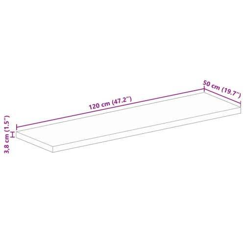 Stolna ploča 120x50x3,8 cm pravokutna od masivnog drva manga - Drvo manga (završna obrada od hrastovine) 120 x 50 cm 1 38 mm Cijena