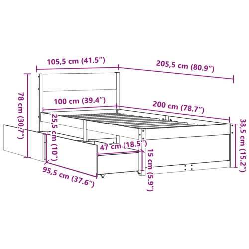 Okvir kreveta bez madraca bijeli 100x200 cm konstruirano drvo - Bijela 100 x 200 cm Cijena