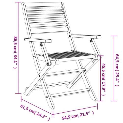 Sklopive vrtne stolice 6 kom 54,5x61,5x86,5 cm od drva bagrema - 6 S naslonom za ruke Cijena
