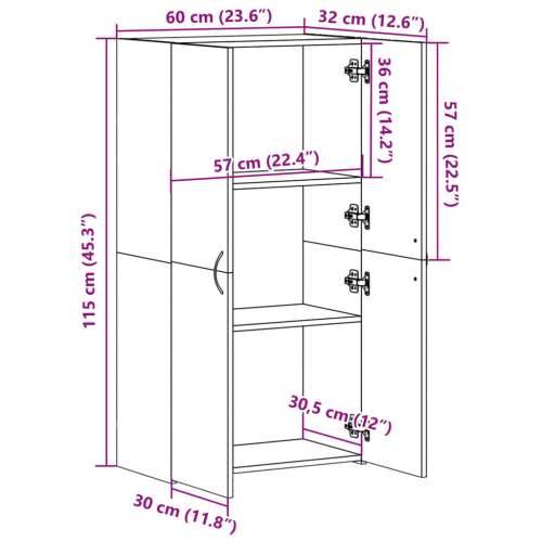 Ormarić za spise bijeli 60x32x115 cm od konstruiranog drva - Bijela 60 x 32 x 115 cm 1 Cijena