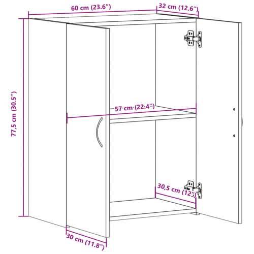 Ormarić za spise boja hrasta 60x32x77,5cm konstruirano drvo - Dimljeni hrast 60 x 32 x 77.5 cm 1 Cijena
