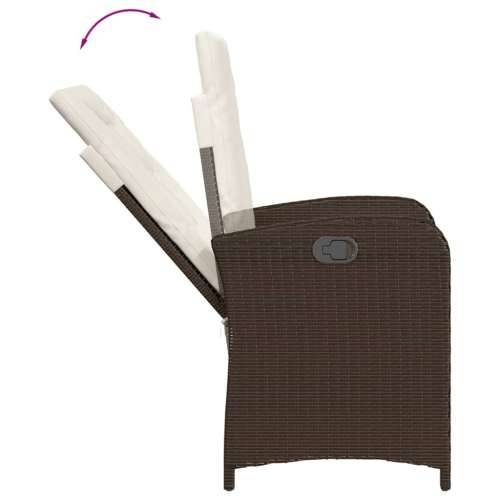 Vrtna garnitura - 9-dijelni vrtni blagovaonski set s jastucima poliratan smeđi - 200 x 100 x 74 cm Sa naslonom za noge 8 Cijena