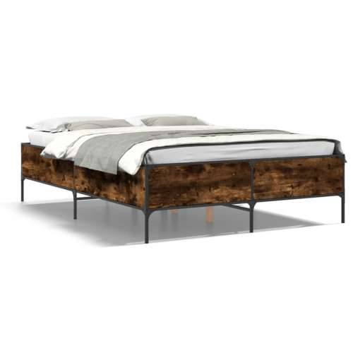 Okvir kreveta boja hrasta 160x200 cm konstruirano drvo i metal - Dimljeni hrast 160 x 200 cm 44 cm Cijena