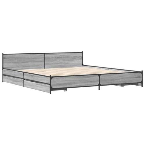 Okvir za krevet s ladicama boja hrasta 200x200 cm drveni - Sivi hrast sonoma 200 x200 cm Cijena