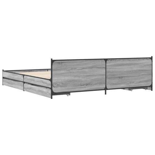 Okvir za krevet s ladicama boja hrasta 200x200 cm drveni - Sivi hrast sonoma 200 x200 cm Cijena
