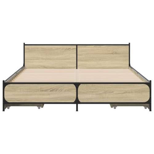 Okvir za krevet s ladicama boja hrasta 135x190 cm drveni - sonoma hrast 135 x 190 cm Cijena