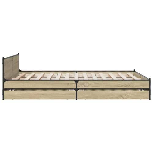 Okvir za krevet s ladicama boja hrasta 135x190 cm drveni - sonoma hrast 135 x 190 cm Cijena