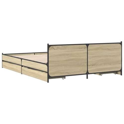 Okvir za krevet s ladicama boja hrasta 135x190 cm drveni - sonoma hrast 135 x 190 cm Cijena
