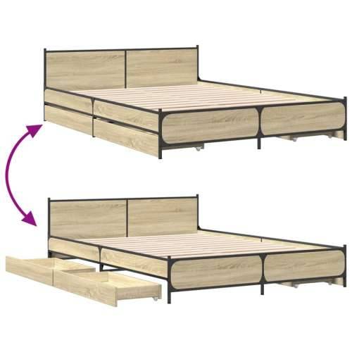 Okvir za krevet s ladicama boja hrasta 135x190 cm drveni - sonoma hrast 135 x 190 cm Cijena