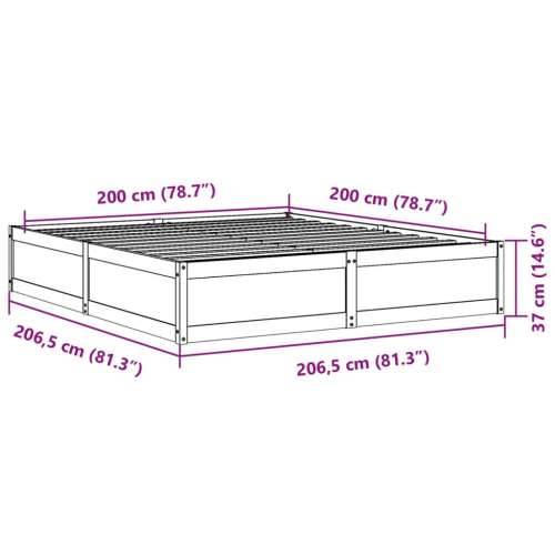 Okvir kreveta bez madraca 200 x 200 cm od masivne borovine - Masivna borovina 200 x 200 cm Cijena