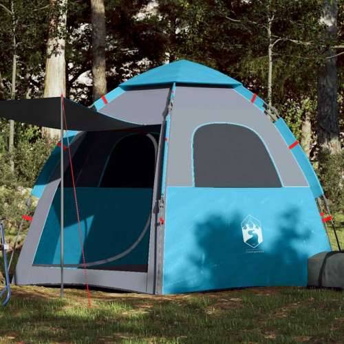 Šator s kabinom za kampiranje za 4 osobe plavi brzo otpuštanje - Plava 260 x 217 x 150 cm 1 Cijena
