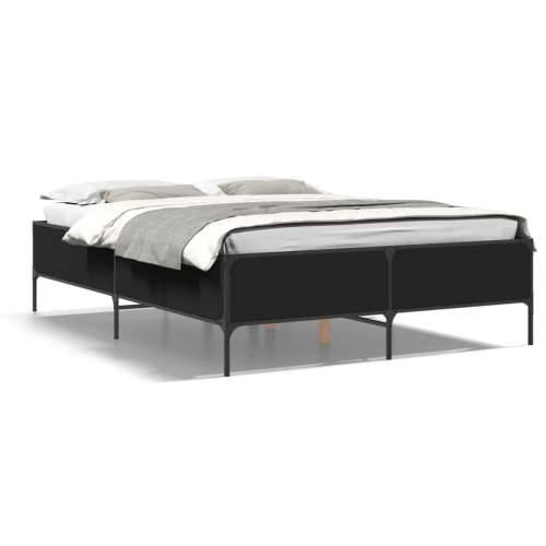 Okvir za krevet crni 160x200 cm konstruirano drvo i metal - Crna 160 x 200 cm 44 cm Cijena