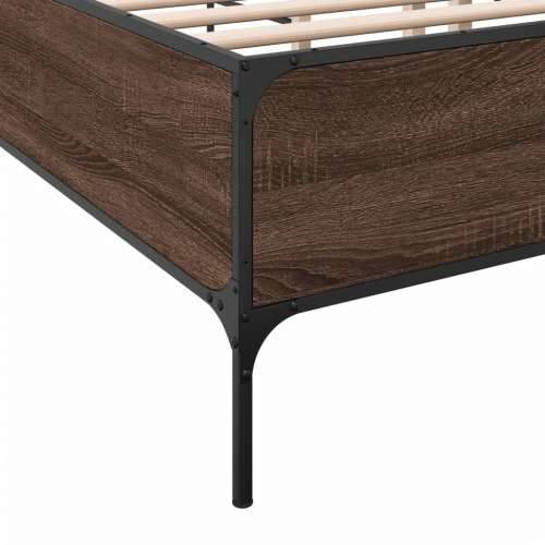 Okvir kreveta boja hrasta 160x200 cm konstruirano drvo i metal - Smeđi hrast 160 x 200 cm 44 cm Cijena