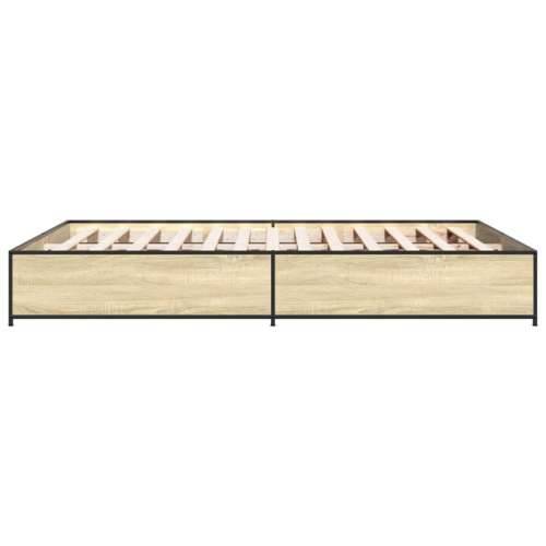 Okvir kreveta boja hrasta 120x200 cm konstruirano drvo i metal - sonoma hrast 120 x 200 cm 29 cm Cijena