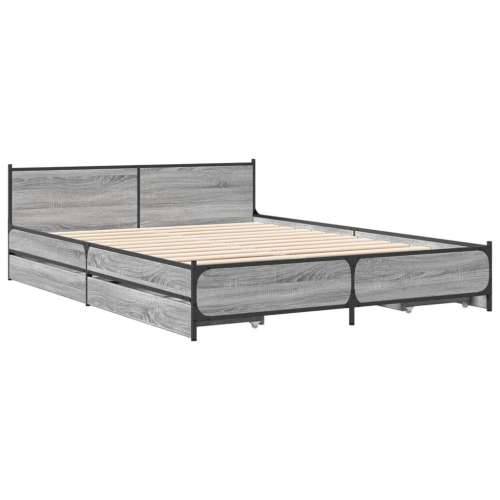 Okvir za krevet s ladicama boja sivog hrasta 135x190 cm - Sivi hrast sonoma 135 x 190 cm Cijena