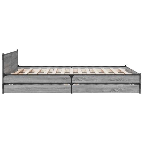 Okvir za krevet s ladicama boja sivog hrasta 135x190 cm - Sivi hrast sonoma 135 x 190 cm Cijena
