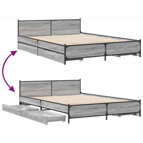 Okvir za krevet s ladicama boja sivog hrasta 135x190 cm - Sivi hrast sonoma 135 x 190 cm Cijena