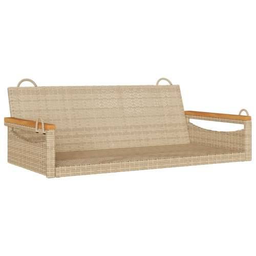 Klupa za ljuljanje bež 109 x 62 x 40 cm od poliratana - Bež 109 x 62 x 40 cm 1 Ne Cijena