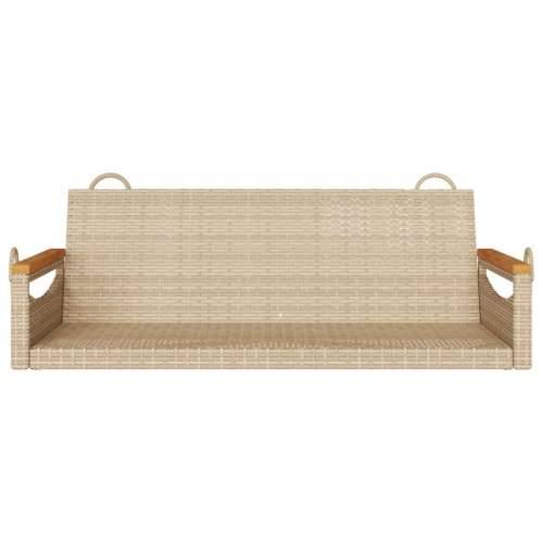 Klupa za ljuljanje bež 109 x 62 x 40 cm od poliratana - Bež 109 x 62 x 40 cm 1 Ne Cijena