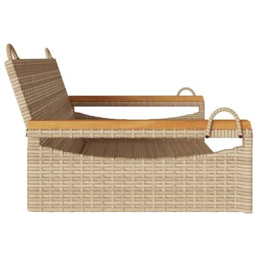 Klupa za ljuljanje bež 109 x 62 x 40 cm od poliratana - Bež 109 x 62 x 40 cm 1 Ne Cijena