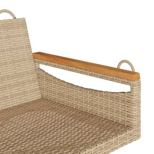 Klupa za ljuljanje bež 109 x 62 x 40 cm od poliratana - Bež 109 x 62 x 40 cm 1 Ne Cijena