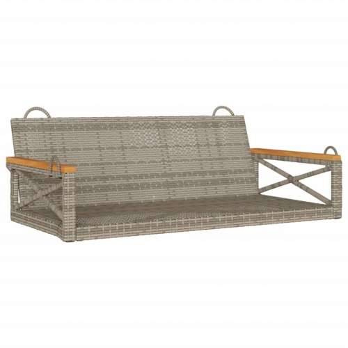 Klupa za ljuljanje siva 109 x 62 x 40 cm od poliratana Siva 62 x 109 x 40 cm 1 Ne Cijena