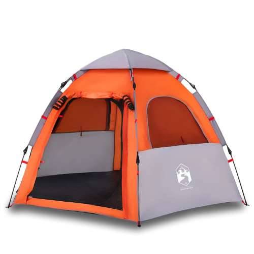 Šator s kabinom za kampiranje za 4 osobe brzo otpuštanje - Siva i narančasta 260 x 217 x 150 cm 1 Cijena