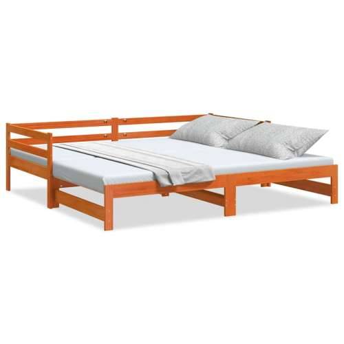Dnevni krevet na razvlačenje bez madraca 90x190 cm masivno drvo - Voštano smeđa 90 x 190 cm Cijena