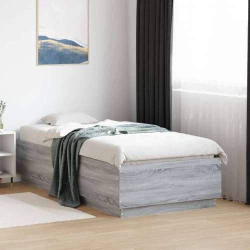 Okvir za krevet s LED svjetlima siva Sonoma 90 x 190 cm drveni - Sivi hrast sonoma 90 x 190 cm Cijena