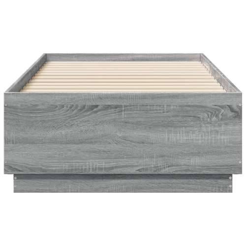 Okvir za krevet s LED svjetlima siva Sonoma 90 x 190 cm drveni - Sivi hrast sonoma 90 x 190 cm Cijena