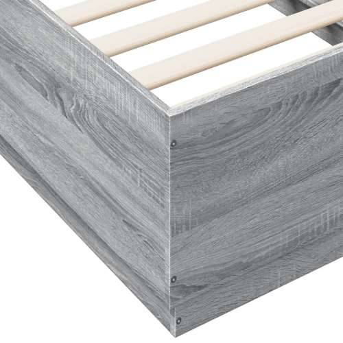 Okvir za krevet s LED svjetlima siva Sonoma 90 x 190 cm drveni - Sivi hrast sonoma 90 x 190 cm Cijena