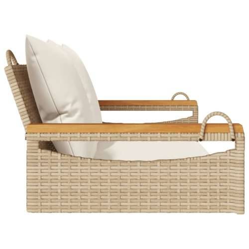 Klupa za ljuljanje s jastucima bež 109x62x40 cm od poliratana - Bež 109 x 62 x 40 cm 1 Da Cijena