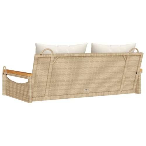 Klupa za ljuljanje s jastucima bež 109x62x40 cm od poliratana - Bež 109 x 62 x 40 cm 1 Da Cijena