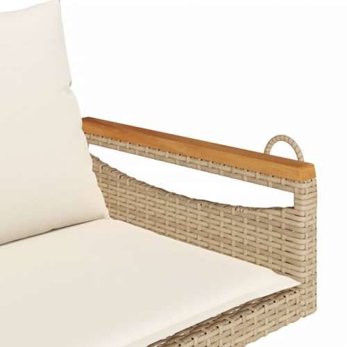 Klupa za ljuljanje s jastucima bež 109x62x40 cm od poliratana - Bež 109 x 62 x 40 cm 1 Da Cijena