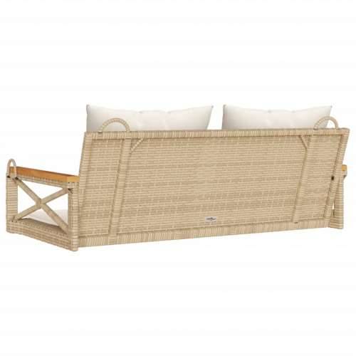 Klupa za ljuljanje s jastucima bež 109x62x40 cm od poliratana - Bež 62 x 109 x 40 cm 1 Da Cijena