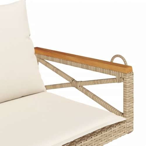 Klupa za ljuljanje s jastucima bež 109x62x40 cm od poliratana - Bež 62 x 109 x 40 cm 1 Da Cijena